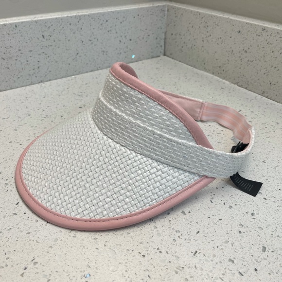 rag and bone White and Pink Straw Visor main image 8